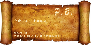 Pukler Bence névjegykártya